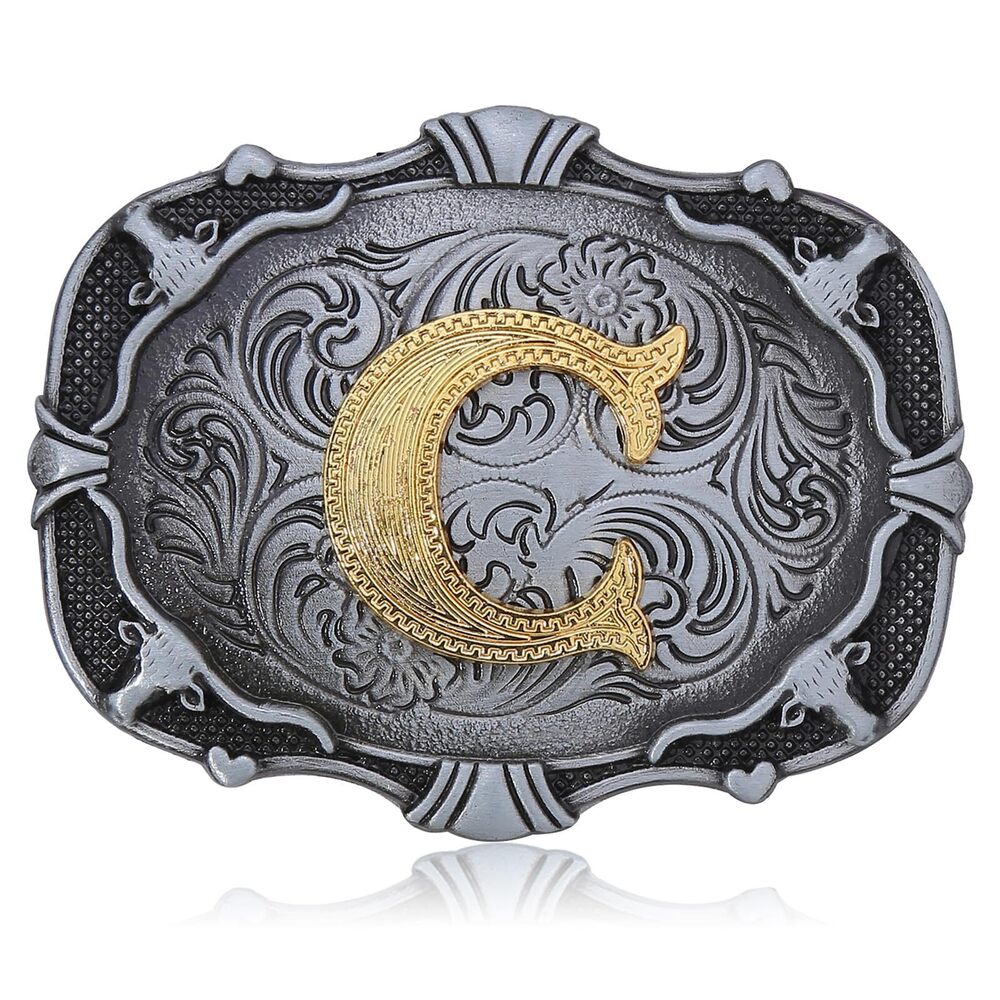 7758 Wstern Cowboy Belt Buckle Initial Letters ABCDJMR Texas Rodeo Belt